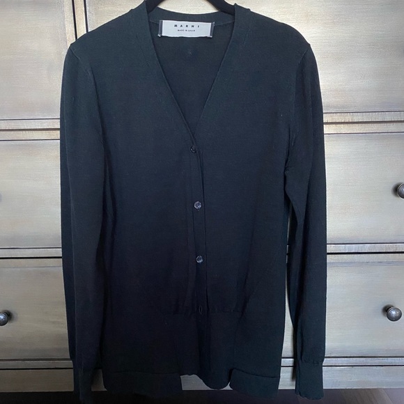 Marni dark green wool/silk cardigan - Picture 2 of 7